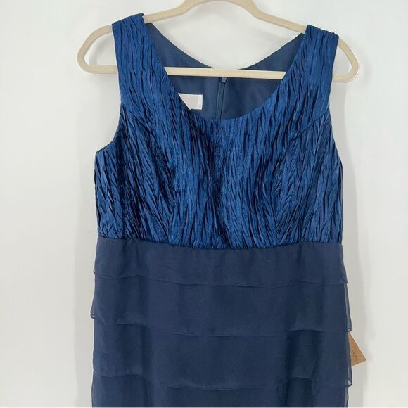 Light in the Box Formal Deep Blue Dress w/Tiered Skirt Textured Crimped Bodice - Picture 2 of 10